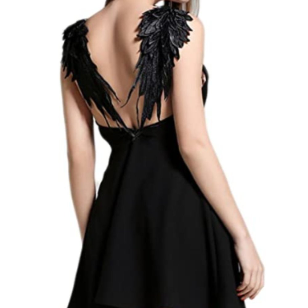 NEW Angel Wing Straps Flare Mini Dress Size SMALL